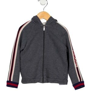 Gucci Web-Trimmed Zip Up Hoodie